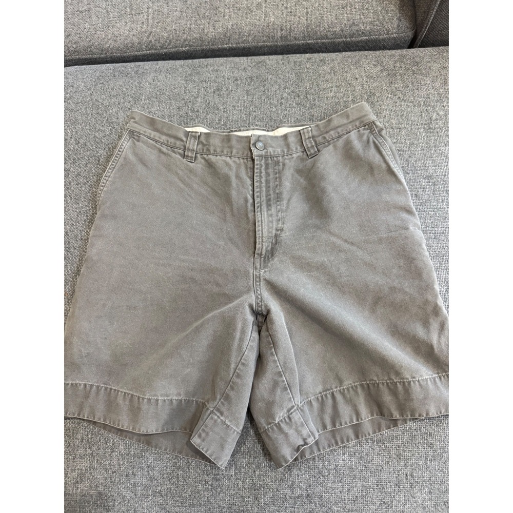 Columbia Mens Gray Utility Canvas Hiking Shorts Size 32 Cotton Outdoor Cargo